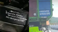 6 Tulisan Lucu di Kendaraan Ini Bikin Ketawa, Kocak Banget (Sumber: Twitter/@RadicuIatus/@romadonadini)