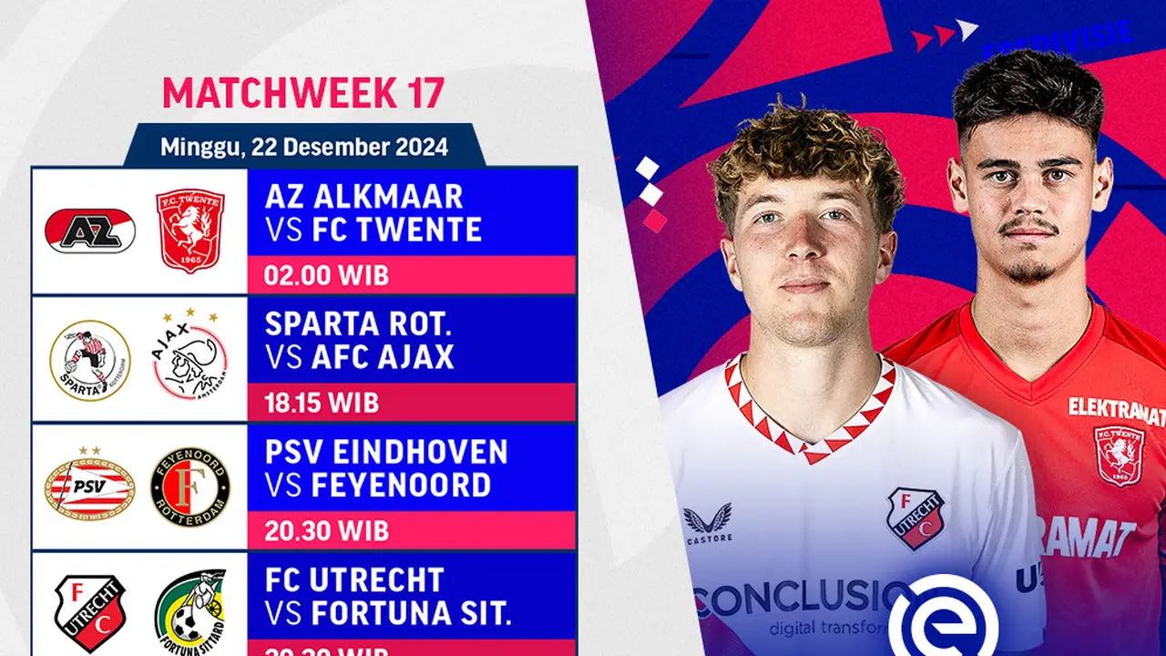 Jadwal Pertandingan Liga Belanda 2024/25 Matchweek 17 di Vidio