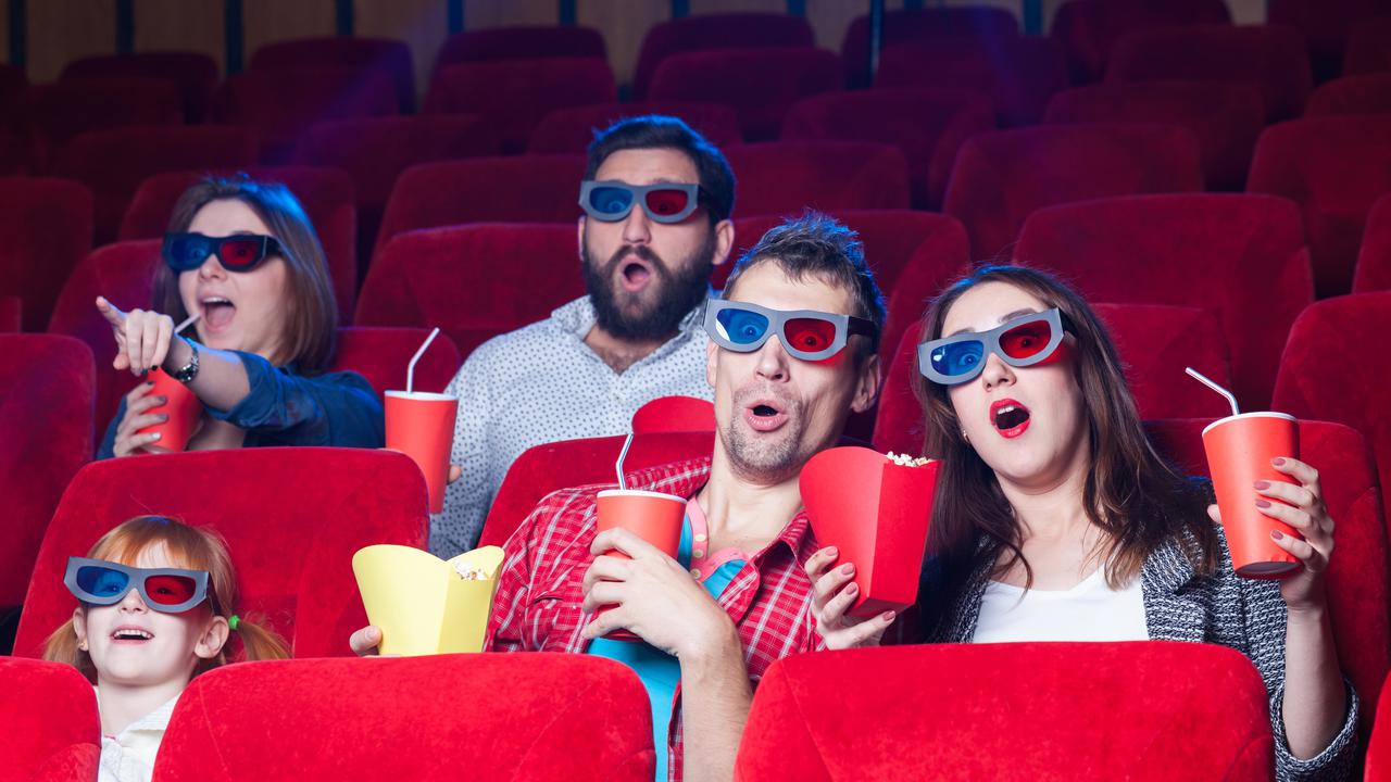 Ilustrasi menonton film, bioskop