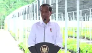 Jokowi saat peresmian saat meresmikan Pusat Persemaian Mentawir di Kabupaten Penajam Paser Utara, Kalimantan Timur. (Istimewa)