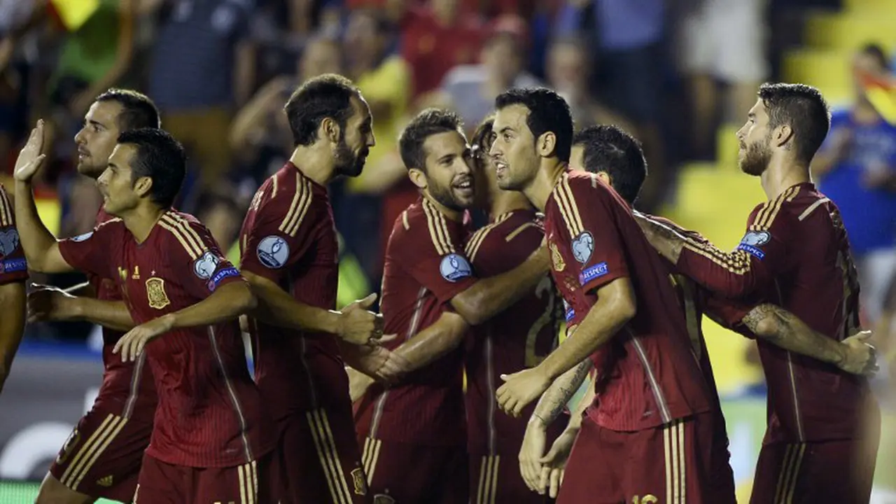 Selebrasi timnas Spanyol
