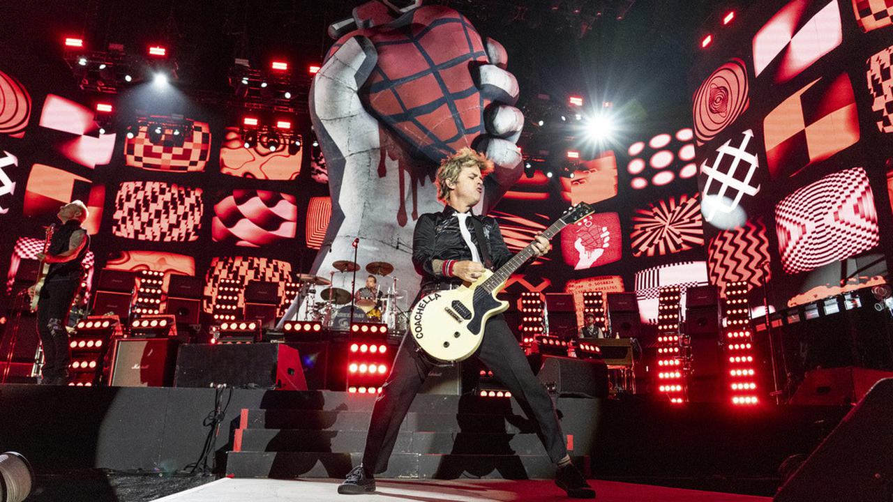 Green Day tampil di Coachella 2025. (Amy Harris/Invision/AP)