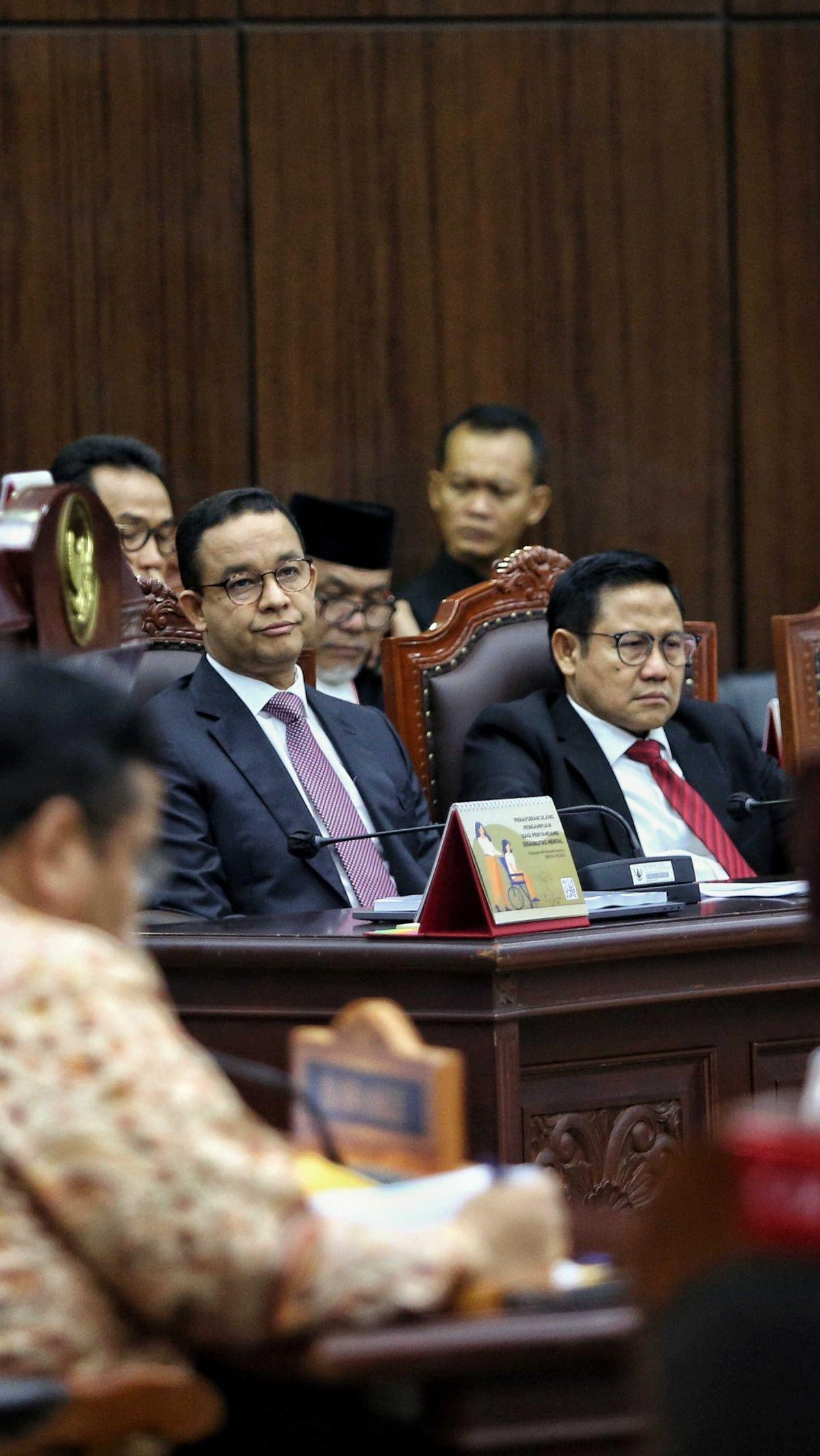 Sebagai informasi, mengutip jadwal sidang yang ditampilkan pada laman resmi MK, pihak pemohon yang akan bersidang PHPU hari ini adalah pasangan calon presiden dan wakil presiden nomor urut 01, Anies Baswedan dan Muhaimin Iskandar.&nbsp;Liputan6.com/Angga 