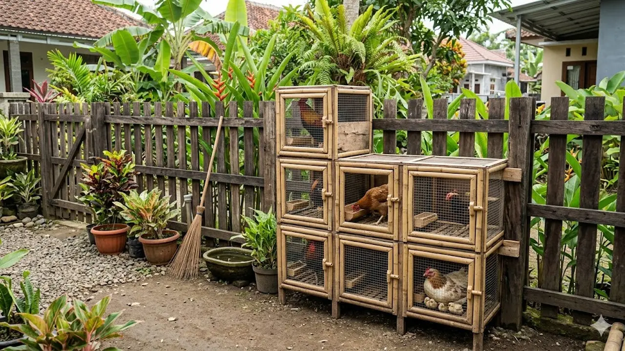 6 Desain Pagar Rumah yang Sekaligus Jadi Kandang Ayam, Cocok buat Lahan Terbatas