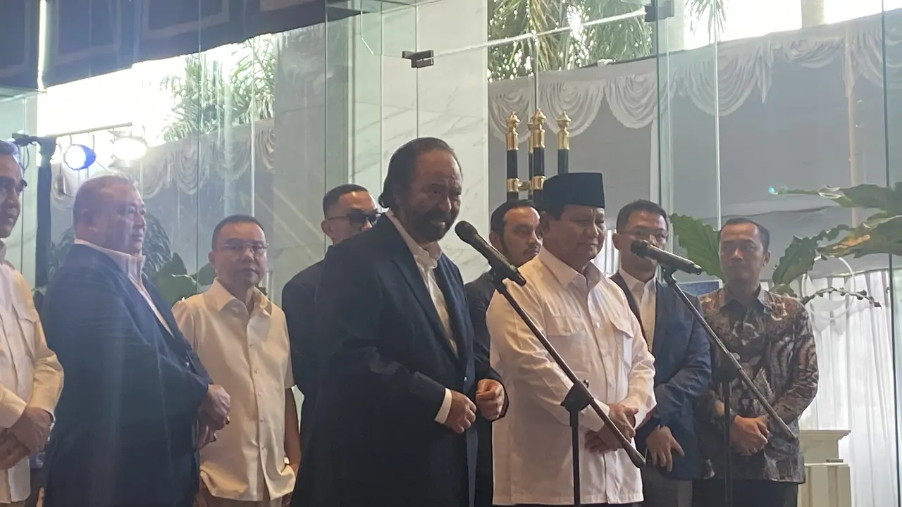 Prabowo Sambangi Surya Paloh di NasDem Tower