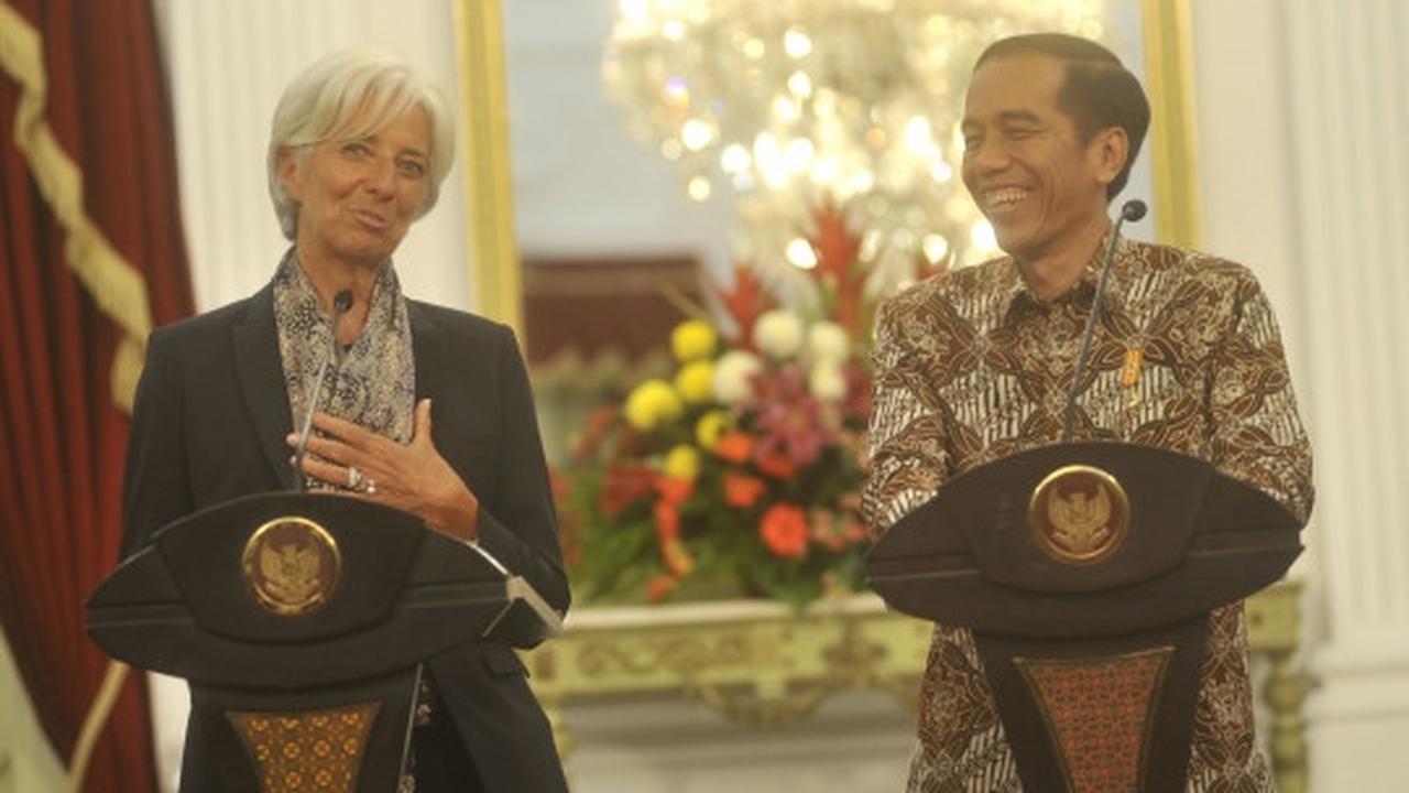 Keakraban Jokowi dan petinggi IMF saat bertemu di Istana