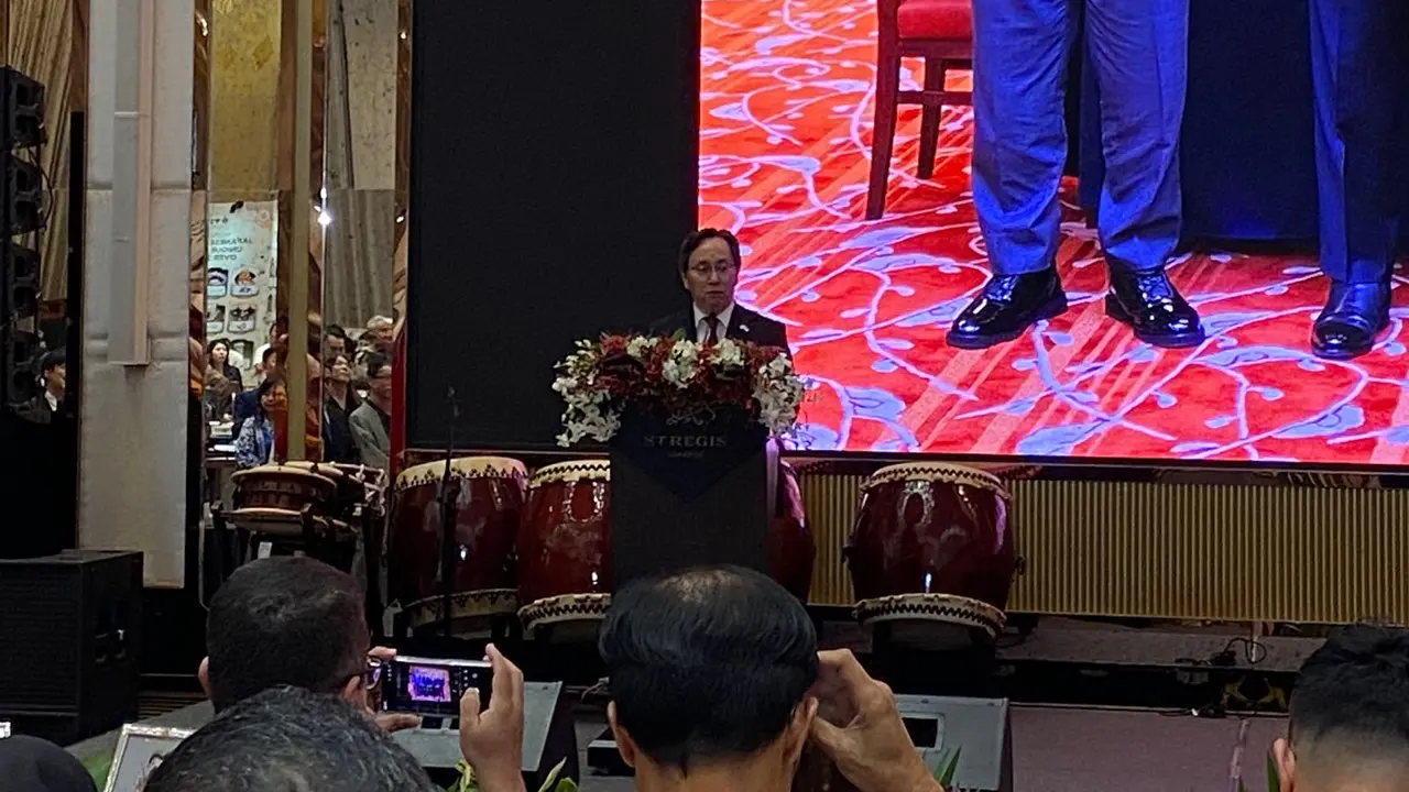 Kuasa Usaha Ad Interim Kedutaan Besar Jepang di Jakarta Myochin Mitsuru pada Kamis (5/2/2026) di Jakarta, menekankan bahwa kolaborasi ini mencerminkan pendekatan komprehens. (Dok. Liputan6.com/Teddy Tri Setio Berty)