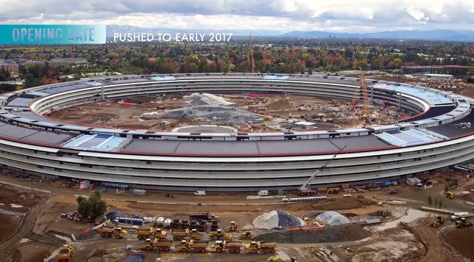 Tahap pembangunan Apple Campus 2 yang hampir rampung. (Sumber: Business Insider)