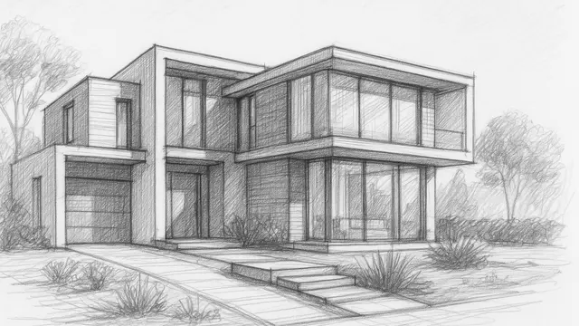 Gambar Sketsa Rumah Mewah bergaya Eropa(via ChatGPT)