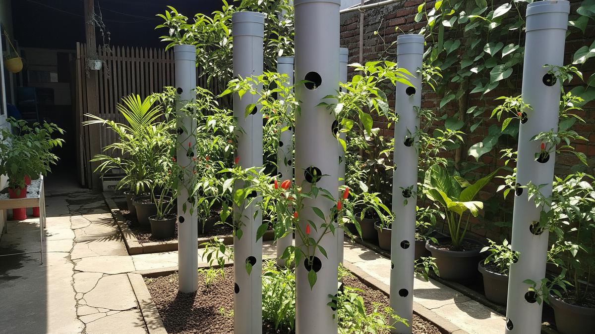 9 Desain Kebun Cabai Pakai Pipa Paralon Vertikal Anti Ribet, Panen Melimpah di Lahan Sempit