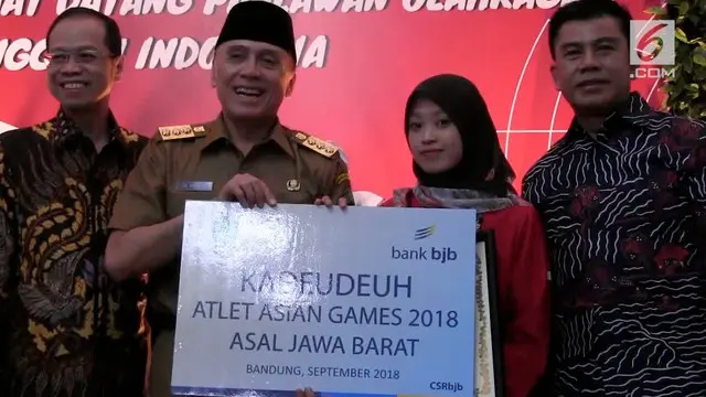 Pemerintah Provinsi Jawa Barat, memberikan penghargaan pada Atlet Asian Games asal Jabar yang berprestasi.