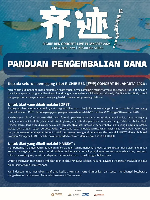 Tata cara refund konser Richie Ren