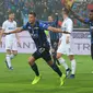 Selebrasi Pemain Atalanta Hans Hateboer saat Atalanta bertemu Inter Milan (AP)