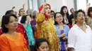 Ekspresi sejumlah aktivis perempuan saat mengikuti deklarasi Gerakan Kebangkitan Nasional jilid II di Museum Kebangkitan Nasional, Jakarta Pusat, Sabtu (3/5). (Liputan6.com/Immanuel Antonius)