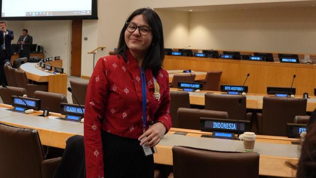 Wakil Ketua PSSI, Ratu Tisha Destria, menjadi pembicara dalam acara Persatuan Bangsa-Bangsa (PBB).