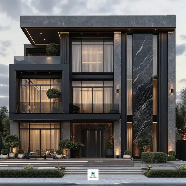 Desain Rumah 3 Lantai dengan Banyak Jendela