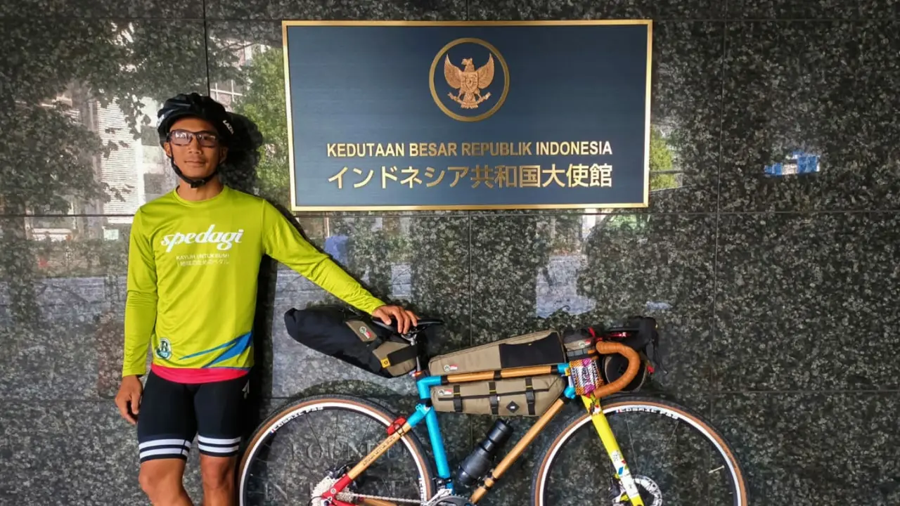 Salah satu pesepeda dari Indonesia di ajang Japanese Odyssey 2023.
