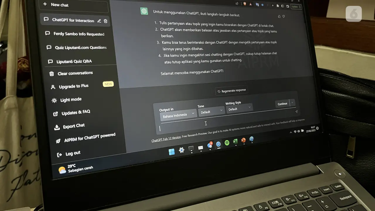 Cara Daftar dan Cara Pakai ChatGPT OpenAI. (Liputan6.com/Raden Trimutia Hatta)