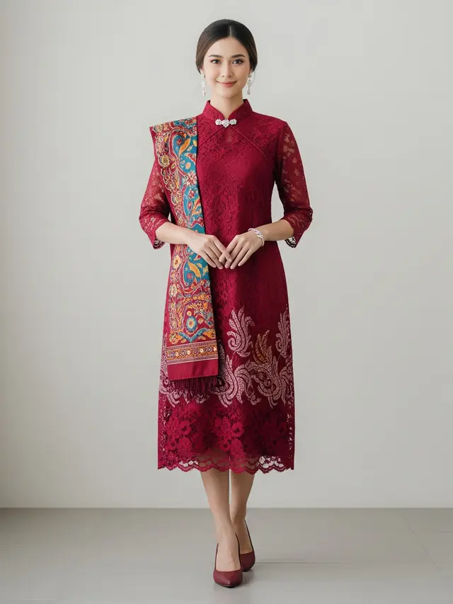Inspirasi Outfit Natal Bernuansa Nusantara Model Dres Brokat
