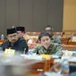 Menteri Agama (Menag) Yaqut Cholil Qoumas menghadiri Raker dengan Komisi VIII DPR RI tentang penyelenggaraan haji 2023. Rapat ini salah satunya membahas 8.000 kuota tambahan yang diberikan pemerintah Arab Saudi kepada Indonesia. (Foto: MCH PPIH 2023)