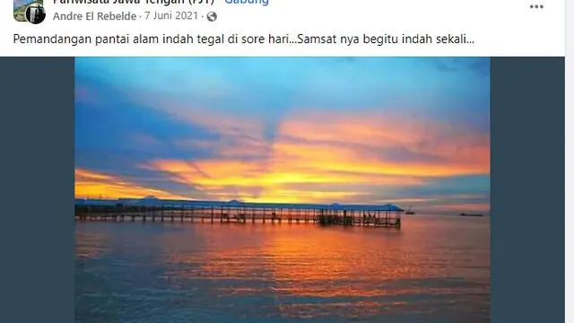 6 Status Facebook Absurd Lihat Sunset di Pantai, Salah Ketiknya Kocak