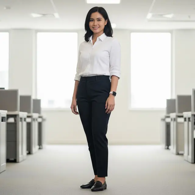 Ide Outfit Wanita Pertama Kali Masuk Kerja Setelah Libur Lebaran (Image by Gemini AI)
