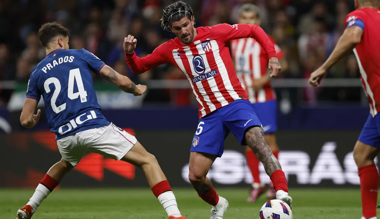 Hasil ini membuat tim besutan Diego Simeone naik ke peringkat kedua klasemen La Liga dengan 71 poin. (OSCAR DEL POZO / AFP)