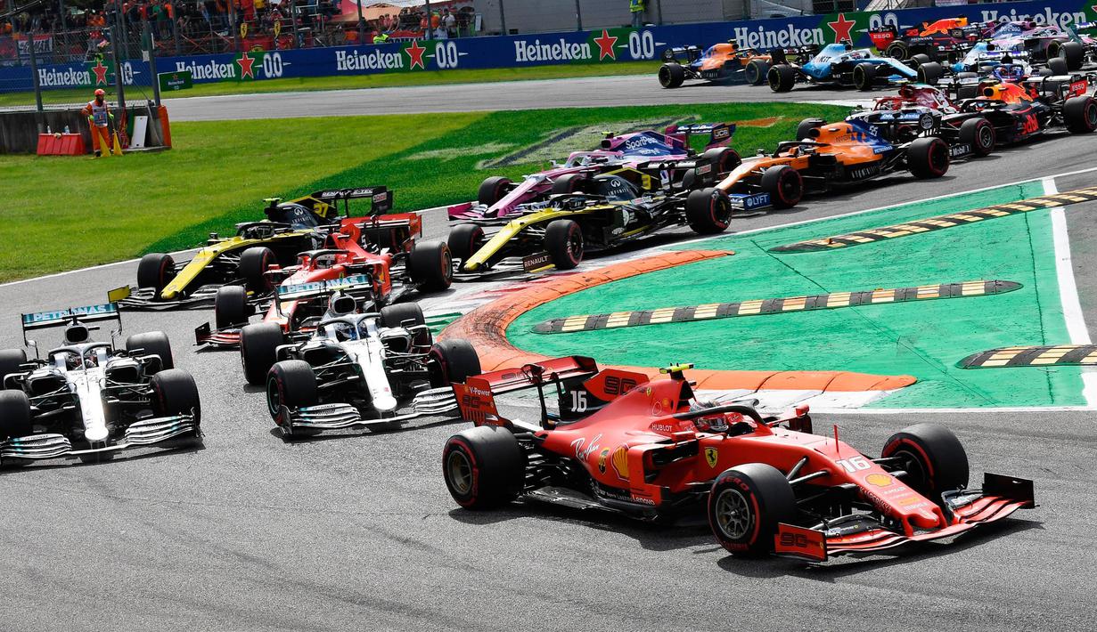 Foto Asapi Hamilton Dan Bottas Charles Leclerc Juarai F1 Gp Italia 2019 Bola Liputan6 Com