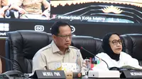 Mendagri Muhammad Tito Karnavian pada Rapat Koordinasi (Rakor) Percepatan Penuntasan TBC dan Pembahasan Makan Bergizi Gratis (MBG) di Gedung Sasana Bhakti Praja (SBP), Kantor Pusat Kementerian Dalam Negeri, Jakarta, Senin (29/9/2025).