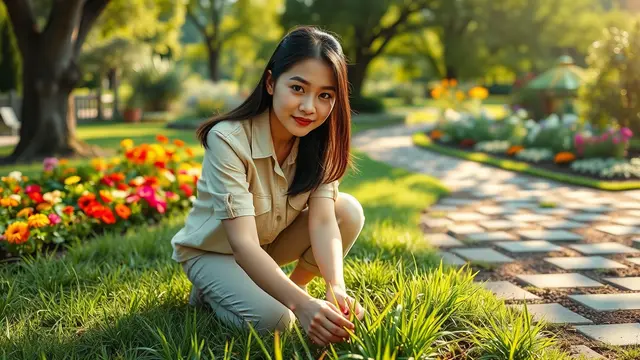 Ilustrasi mencabut rumput