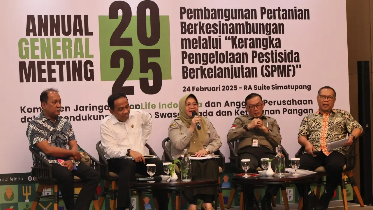 Acara diskusi Sinergi Pembangunan Pertanian Berkesinambungan melalui Kerangka Pengelolaan Pestisida Berkelanjutan (SPMF).