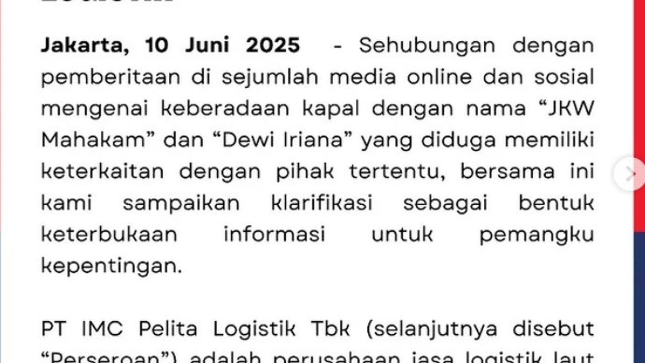 Klarifikasi imc pelita logistik