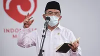 Menko PMK Muhadjir Effendy Menko Muhadjir sampaikan Presiden Jokowi minta sosialisasi COVID-19 menggunakan bahasa dan simbol lokal usai rapat terbatas di Istana Negara, Jakarta, Senin (13/7/2020). (Dok Humas Sekretariat Kabinet)