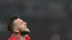 Ekspresi kegembiraan Marko Simic saat mebobol gawang Tampines Rovers pada laga Piala AFC 2018 di Stadion Utama GBK, Senayan, Jakarta (28/2/2018). Simic mencetak tiga gol untuk Persija. (Bola.com/Nick Hanoatubun)