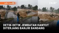 Banjir bandang kembali menerjang Kota Padang, Sumatera Barat, pada Kamis pagi dan memutus satu unit jembatan di kawasan Gunung Nago, Kelurahan Lambung Bukit, Kecamatan Pauh.
