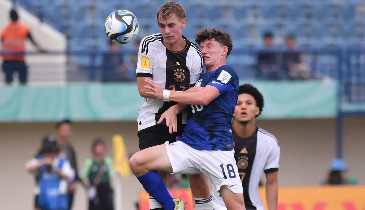 Timnas Jerman U-17 lebih mendominasi laga di babak pertama. (Doc LOC WCU17/SBN)
