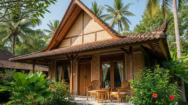 Rumah Atap Anyaman Bambu