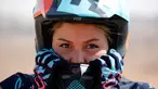 Juara Motocross Iran, Behnaz Shafiei jelang latihan di Parand, Teheran (27/2). Crosser cantik 28 tahun itu merupakan pembalap perempuan pertama di Iran. (AFP PHOTO/Atta Kenare)