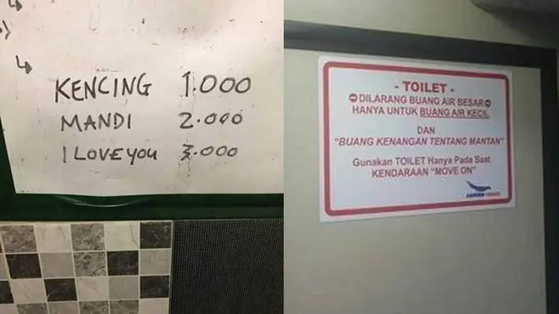 6 Pemberitahuan Kocak di Toilet Umum Ini Bikin Senyum Tipis