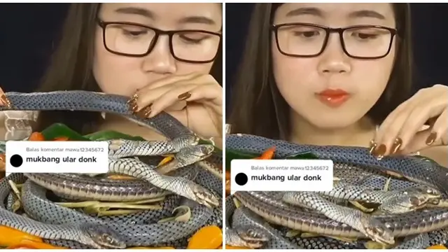 Seperti Makanan Favorit, Aksi Wanita Makan Ular Ini Bikin Merinding