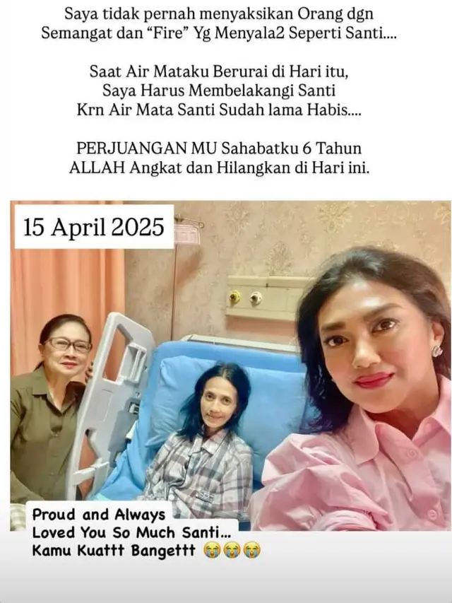 Foto Para Artis Tanah Air Berbagi Kenangan Tentang Santi Sardi/Instagram Bella Saphira
