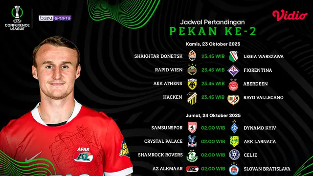 Jadwal UECL pekan kedua tayang eksklusif di Vidio. (dok. vidio.com)