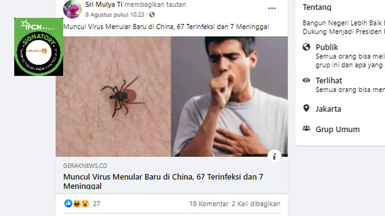 Penelusuran Klaim Muncul Virus Menular Baru di China Bernama Tick-Borne
