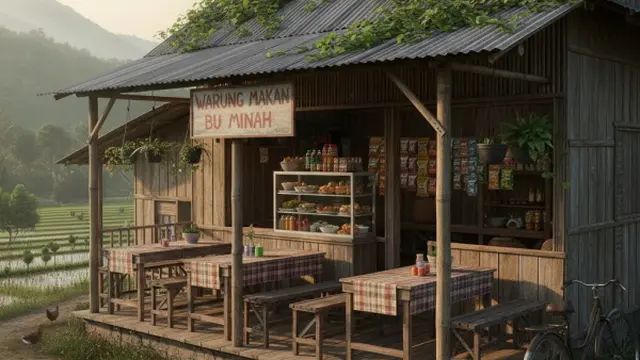 Ilustrasi Warung Makanan/Gemini AI