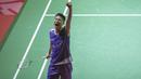 Ekspresi Chou Tien Chen usai mengalahkan Anders Antonsen di final tunggal putera Indonesia Open 2019 melalui pertarungan ketat 3 gim dengan skor 21-18 24-26 21-15 di Istora Senayan, Jakarta, Minggu (21/7/2019). (Bola.com/Peksi Cahyo)
