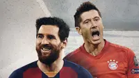 Head-to-head Lionel Messi vs Robert Lewandowski. (Bola.com/Dody Iryawan)