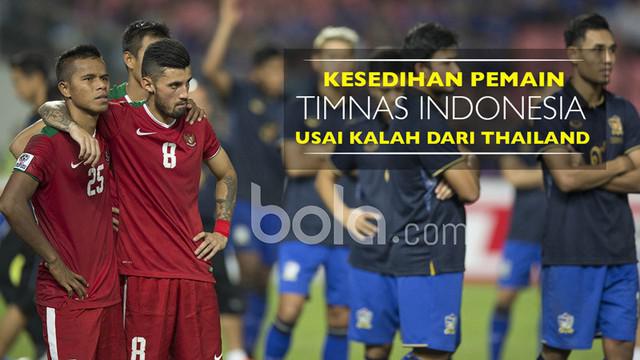 Video ekspresi sedih para pemain Timnas Indonesia usai kalah 0-2 dari Thailand pada leg II Final Piala AFF 2016, Sabtu (17/12/2016).