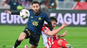 Pemain Timnas Indonesia yang memperkuat Lille, Calvin Verdonk, tetap menunjukkan penampilan berkelas meski timnya kandas 0-1 dari Red Star Belgrade pada Matchday 4 Liga Europa 2025/2026. (Andrej Isakovic)