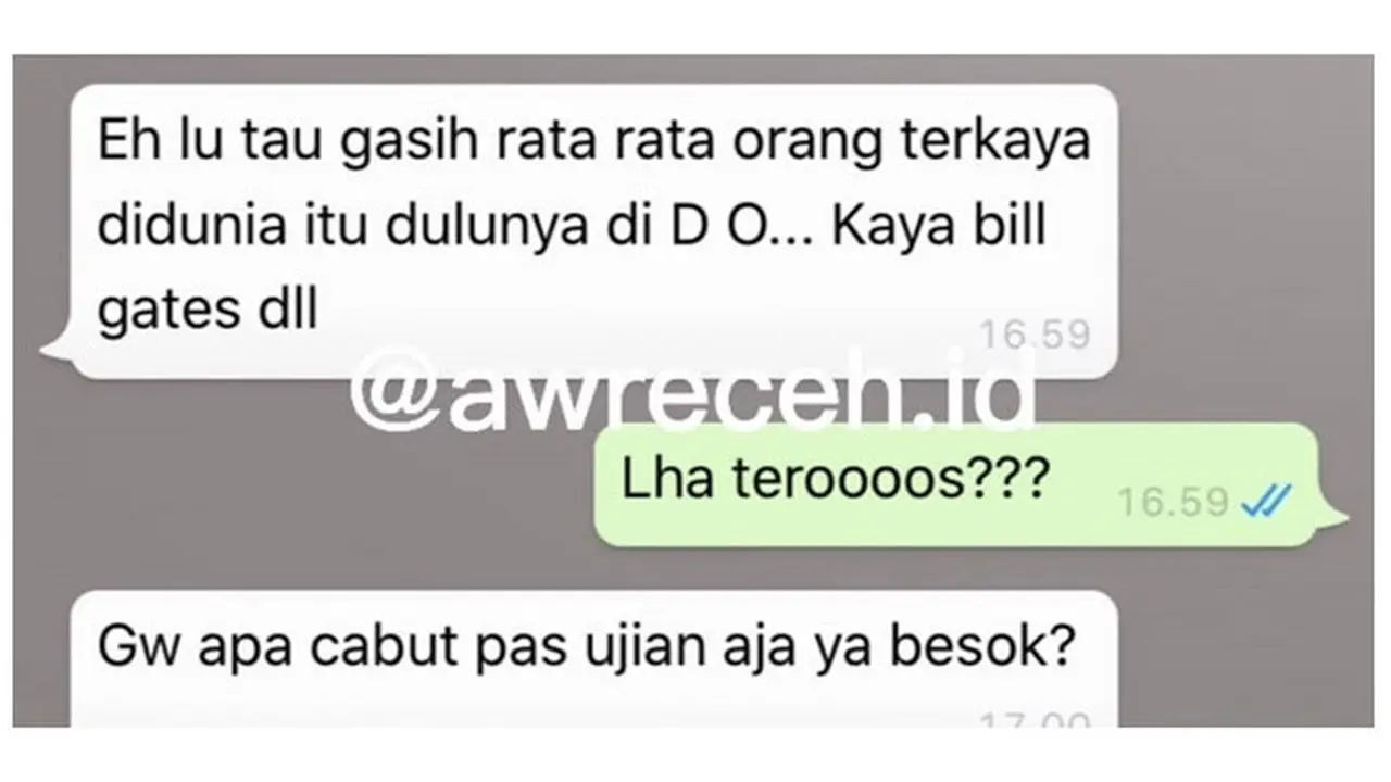 Chat Kocak ke Teman Sekelas Ini Sukses Bikin Mikir Keras
