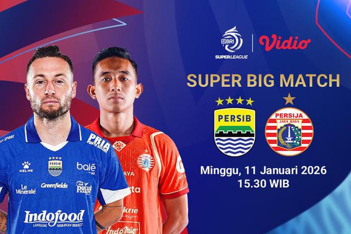 Persib Bandung vs Persija Jakarta, Ini Link Live Streaming BRI Super League di Indosiar dan Vidio